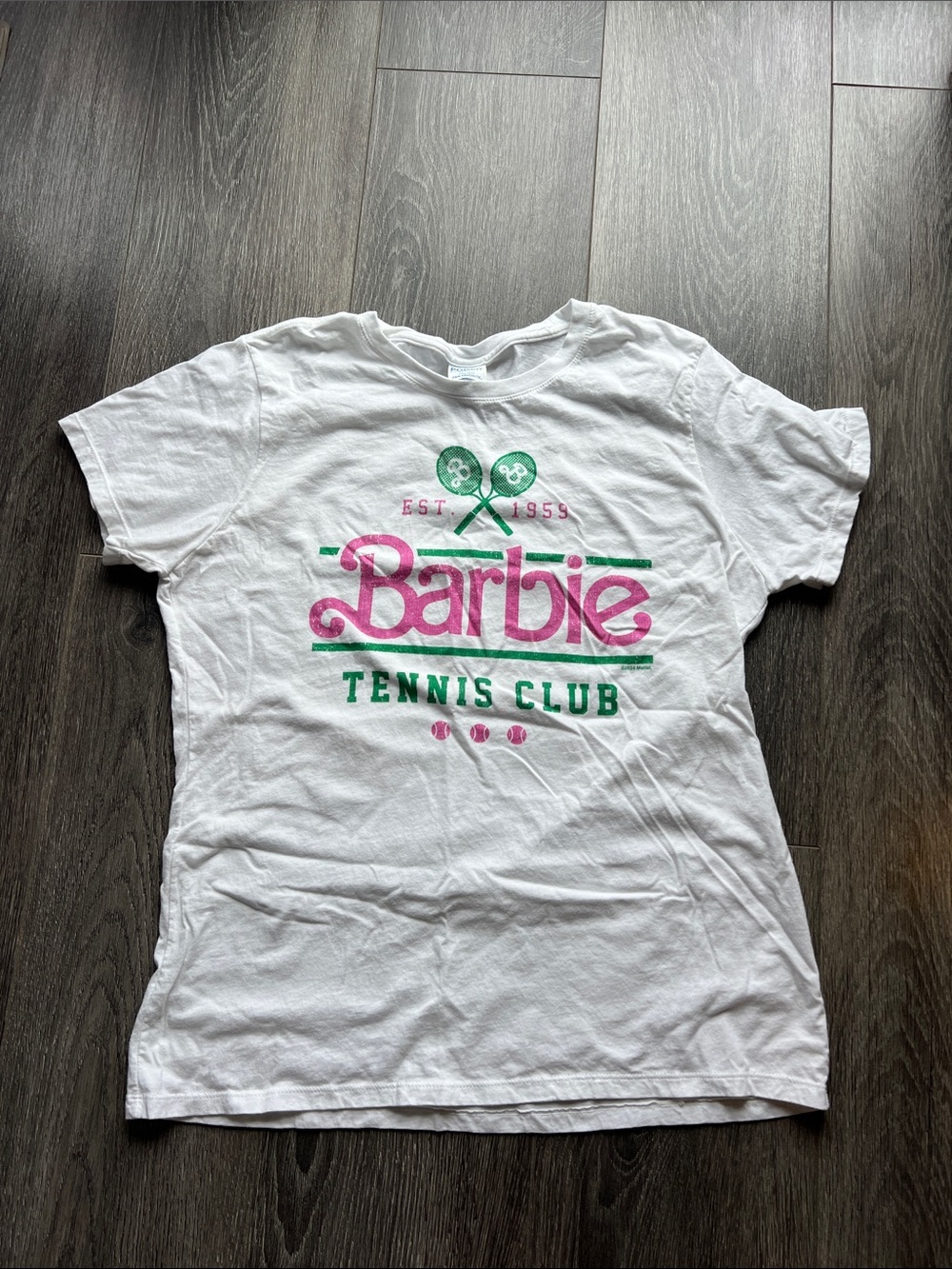 Barbie White Pink & Green Tennis Club Tee